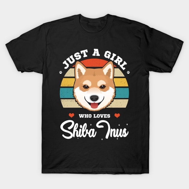 Just a Girl Who Loves Shiba Inus T-Shirt by Jamrock Designs